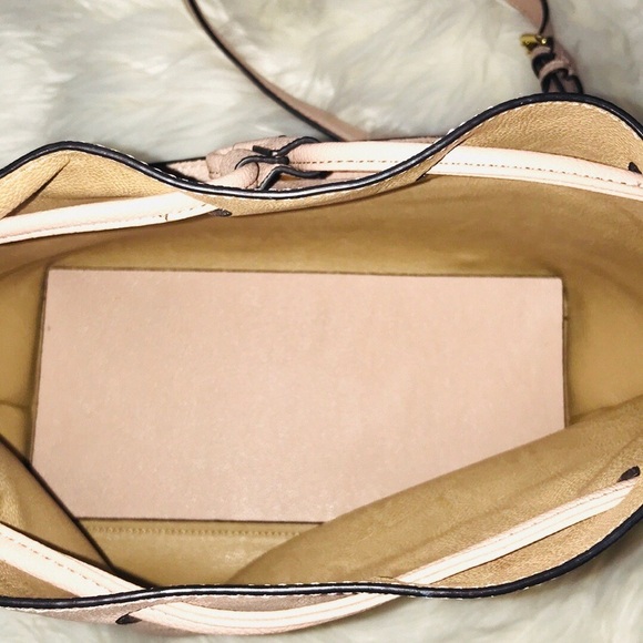 Calvin Klein Pink Leather Drawstring Bucket Bag - Picture 3 of 8
